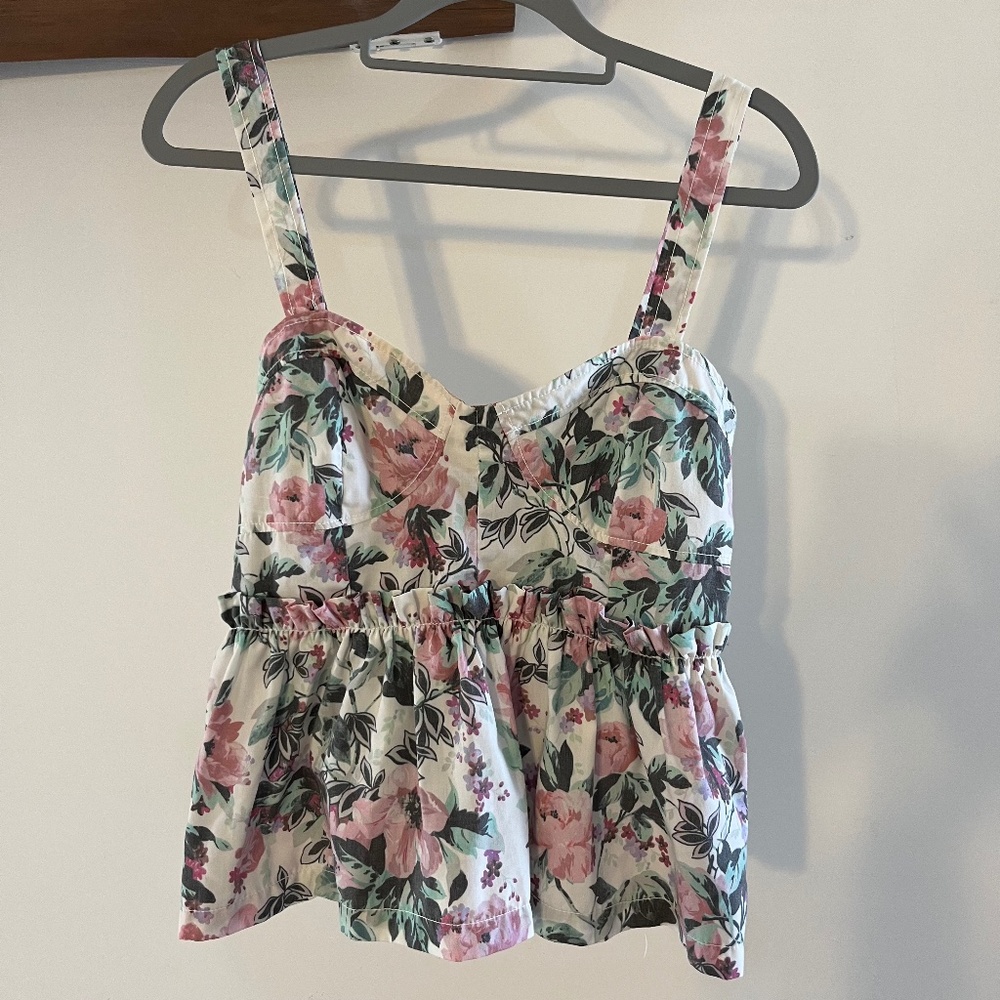 Asos Peplum Floral Tank Top